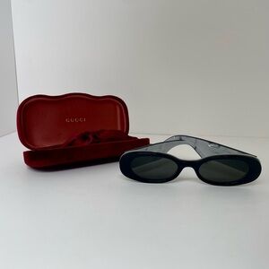 Gucci Oval Sunglasses - Black and White